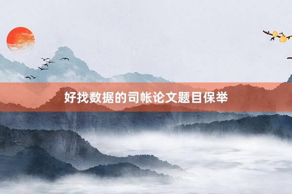 好找数据的司帐论文题目保举